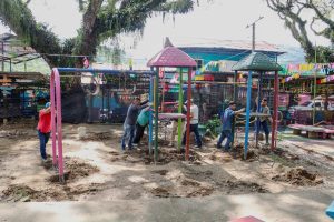 Habitantes de San Bernardo están felices por obras de remodelación del parque principal