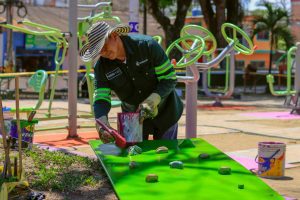 Alcaldía de Ibagué recuperó y embelleció parque principal de El Salado